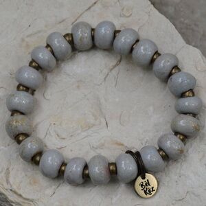 Bel Koz Round Clay Bead Bracelet - Oyster